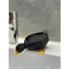 Canerege Ördek Desenli Su Tutmaz Sabunluk Siyah