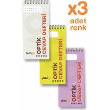 Optik Cevap Defteri Yeni Karma (3 Adet - 150 Sayfa) Sınava Hazırlık Optik Form Defteri - Plango