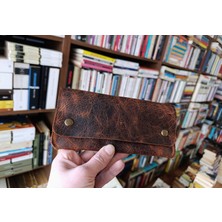 Mahfuz Gerçek Deri Tamamen El Emeği Kadın Cüzdan 22CM*8CM * 1 Kağıt Para Alanı 4 Kart Bölmesi NLU330