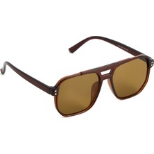 Tyn Store Bolt Unisex Kahverengi Çerçeve Kahverengi Cam Kare Güneş Gözlüğü – UV400