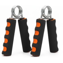 NK SPOR Turuncu Siyah Süngerli El Yayı 2'li Set - Bilek ve Parmak Güçlendirici Egzersiz Aleti-Softgrip Terletmez Süngerli El Yayı - Sağ ve Sol El Güçlendirme Seti