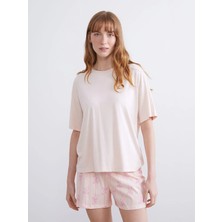 Lc Waikiki Yeni Sezon Bisiklet Yaka Kadın Pijama Üstü