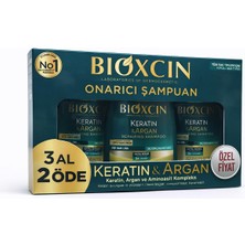 Bioxcin Keratin & Argan Onarıcı Şampuan 3’lü Set – Yıpranmış Saçlar Için Güçlendirici Saç Bakımı – Tüm Saç Tipleri