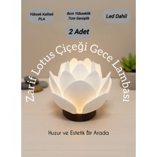 J&K Dizayn Zarif Lotus Çiçeği Gece Lambası (2 Adet) | Masa & Komodin Aydınlatması