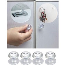 Sanal Trend 4 Adet Dolap Çekmece Kristal Tasarımlı Tutacak Set Pratik Yapışkanlı Mobilya Kulpu Buton Tutacağı