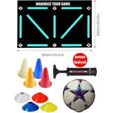 Depomiks Avm Futbol Antrenman Halısı + Futbol Topu + 4 Kuka + 4 Çanak ve Pompa Hediyeli