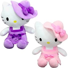 K-Yonlineticaret Peluş Hello Kitty Elbiseli Şapkalı 36 cm - 1 Adet Stokta Olan Gönderilir