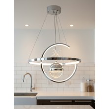 TERRA lighting Modern Hilal Tek Toplu Sarkıt LED Avize, Power LED Avize, 3 Renk Işık Özellikli LED Avize, Salon Mutfak Yatak Odası Avize