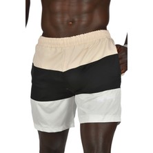 Rizzup Erkek Bej Hızlı Kuruyan File Astarlı Parçalı Deniz Şortu 2403002