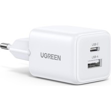 Ugreen 20W Gan Hızlı Şarj Cihazı Type-C Qc Pd 1xusb-C, 1xusb-A, Beyaz