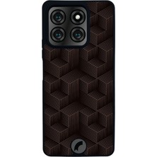 Scaleta Case Reeder S71 Uyumlu Geometrik Tasarımlı Glossy Mat Siyah Silikon Telefon Kılıfı