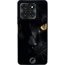 Scaleta Case Reeder S71 Uyumlu Kedi Tasarımlı Glossy Mat Siyah Silikon Telefon Kılıfı