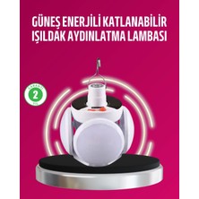 K-Yonlineticaret Solar ve USB Şarjlı Su Geçirmez Katlanabilir LED Lamba