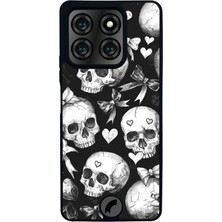 Scaleta Case Reeder S71 Uyumlu Kafatası Tasarımlı Glossy Mat Siyah Silikon Telefon Kılıfı