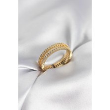 Inure Jewelry Gold Renk Minimal Zirkon Taşlı Kadın Yüzük