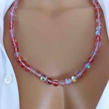 Mga Doğaltaş Renkli Kuvars Kolye 8 mm – Hakiki Doğal Taş – Enerji Taşı – Kadın Doğal Taş Kolye – Sertifikalı