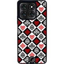 Scaleta Case Reeder S71 Uyumlu Iskambil Kağıdı Tasarımlı Glossy Mat Siyah Silikon Telefon Kılıfı
