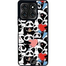 Scaleta Case Reeder S71 Uyumlu Panda Tasarımlı Glossy Mat Siyah Silikon Telefon Kılıfı
