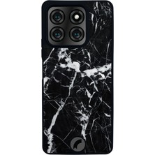 Scaleta Case Reeder S71 Uyumlu Mermer Tasarımlı Glossy Mat Siyah Silikon Telefon Kılıfı