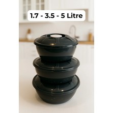 Merdem 3 Boy Kapaklı Renkli Hamur Leğeni Badya Un Kutusu Kabı