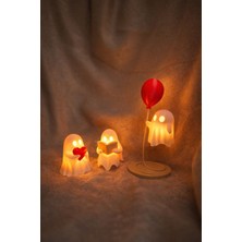 Mibe.co Hayalet Figür Seti 3’lü Işıklı Dekor. Kitap Okuyan,balon Tutan ve Kalpli Işıklı Dekorasyon