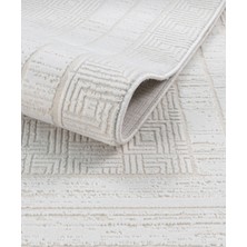 Elvey Home 7107 Krem Modern Desen Doğal Taban Koridor Mutfak Çocuk Oturma Odası Salon Halı Yolluk