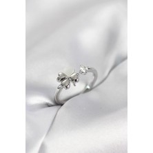 Inure Jewelry Gümüş Renk Yonca Model Sedefli Kadın Yüzük