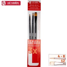 Talens : Art Creation School Sentetik Fırça Seti : 3'lü Set (Large)