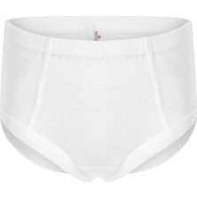 Erdem Erkek Çocuk Beyaz %100 Pamuklu 6'lı Paket Ribana Külot 3330