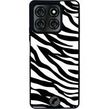 Scaleta Case Reeder S71 Uyumlu Zebra Desenli Glossy Mat Siyah Silikon Telefon Kılıfı