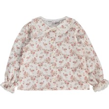 Lüks Kumru Tekstil Civil Girls Çiçek Gömlekli 2 Li 2-5 Yaş Elbise - Bej 2-3 Yaş