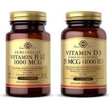 Solgar Vitamin B12 1000 Mcg 100 Kapsül + Vitamin D3 1000IU 100 Kapsül