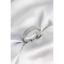 Inure Jewelry Gümüş Renk Minimal Zirkon Taşlı Kadın Yüzük