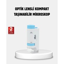 K-Yonlineticaret Taşınabilir Eğitim Mikroskobu 80X–200X LED Işıklı ve Darbeye Dayanıklı