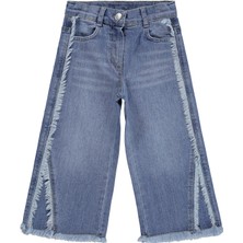 Civil Girls Püsküllü 2-5 Yaş Pantolon Kot - Mavi 5-6 Yaş