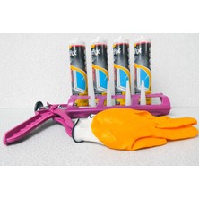 Hatfix 450G Ekonomik Tadilat Seti - 4'lü Mastik + Tabanca + Eldiven + Uçlar