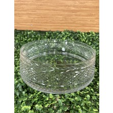 Plus Home Kase Salata Sunum Şeffaf Kesme Kristal Cam El Işçiliği Yuvarlak Büyükboy Çapı 26 cm