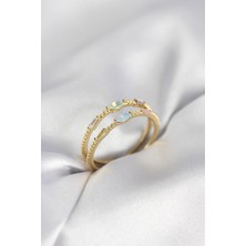 Inure Jewelry Gold Renk Karışık Renk Zirkon Taşlı Kadın Yüzük