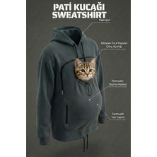 Petolojim Pati Kucağı Sweatshirt (Kanguru Keseli Kedi-Köpek Taşıma Kıyafeti) L/xl Beden Oversize