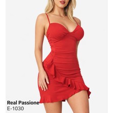 Passione Kırmızı Askılı Mini Elbise Gecelik 2XL