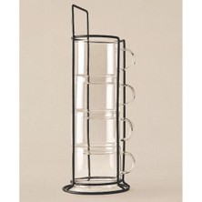 K-Yonlineticaret Standlı Borosilikat 4'lü Fincan Seti