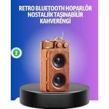 K-Yonlineticaret Vintage Tasarımlı Bluetooth Hoparlör Uzun Pil Ömürlü ve Fm Destekli