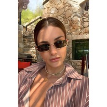 Ren Eyewear Gulite Güneş Gözlüğü Metal Yarım Çerçeve Gold Siyah 2026 Kadın