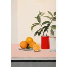 Miyrem -Modern Illüstrasyon Çiçek ve Meyve Temalı Mutfak Posteri - Retro Sanat Dakota Poster