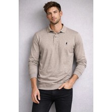 İnce Moda Giyim Basic Erkek Sweatshirt & Polo Yaka Uzun Kollu Üst – Bej / Kiremit / Açık Mavi