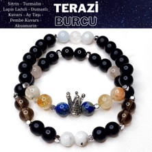 Herkimer Doğaltaş Orijinal Doğaltaş Terazi Burcu Erkek Bileklik Kombini