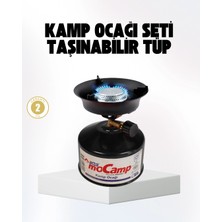 K-Yonlineticaret Outdoor Kamp Ocağı Gazlı Taşınabilir Pişirme Seti Üç Ayaklı Denge Aparatlı