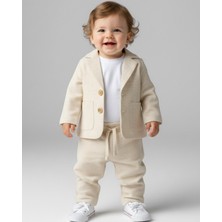 Ege Bebek Erkek Bebek Mevsimlik Spor Ceketli, 3'lü Keten Takım, Pantalonlu 6-9-12-18-24 Aylık Bayramlık Takım