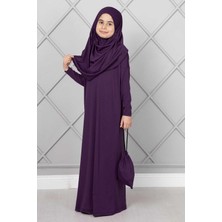 Md Tesettür Çocuk Namaz Elbisesi Mürdüm