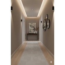 Swan Home Kaymaz Tabanlı Yolluk Kesme Halı Salon Koridor Mutfak Yatak Odası Halısı SHJ3018 Vizon